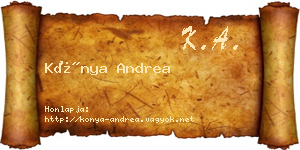 Kónya Andrea névjegykártya
